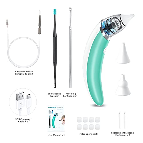 Ear Vacuum Ear Wax Vacuum Suction, Electric Ear Wax Sucker Removal Cleaner wi...