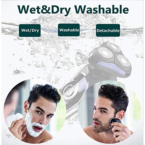 Electric Shaver,Hair Clippers Men's Rotary Shavers 4 in 1 Rechargeable Wet & ...