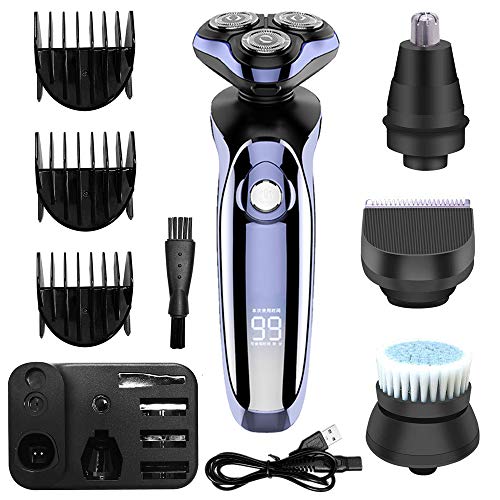 Electric Shaver,Hair Clippers Men's Rotary Shavers 4 in 1 Rechargeable Wet & ...