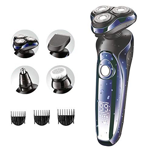 Electric Shaver,Hair Clippers Men's Rotary Shavers 4 in 1 Rechargeable Wet & ...