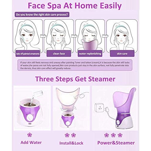 Facial Steamer,Professional Spa Home Facial Steamer Sauna Pores Cleanse-BPA F...