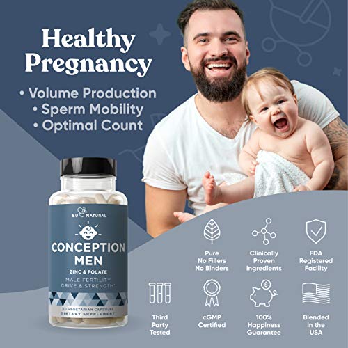 Conception Men Fertility Vitamins – Male Optimal Count, Sperm Motility Streng...