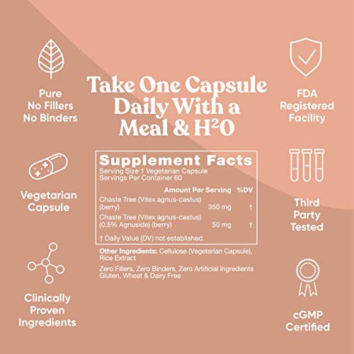 Vitex Pure 400 Mg Chasteberry – Natural PMS Support, Balance Hormones, Regula...