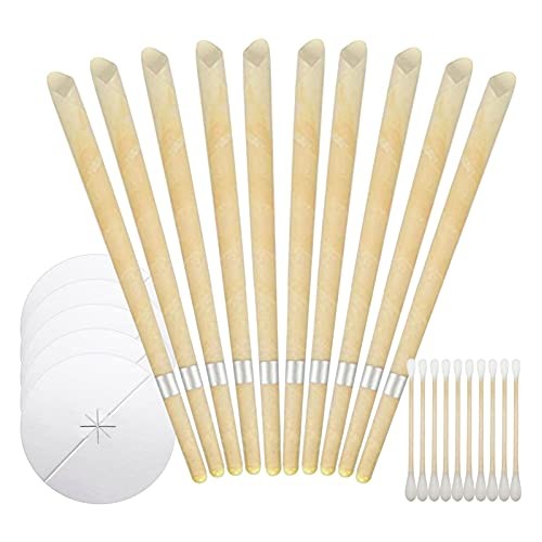 Ear Candles Wax Removal, Set of 10 Beeswax Ear Wax Candles for Ear Candling W...