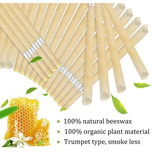 Ear Candles Wax Removal, Set of 20 Beeswax Ear Wax Candles for Ear Candling W...