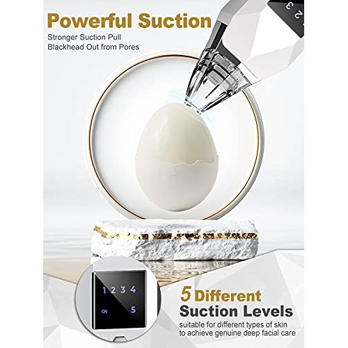 Blackhead Remover Pore Vacuum EUHOME Electric Rechargeable Blackhead Whitehea...