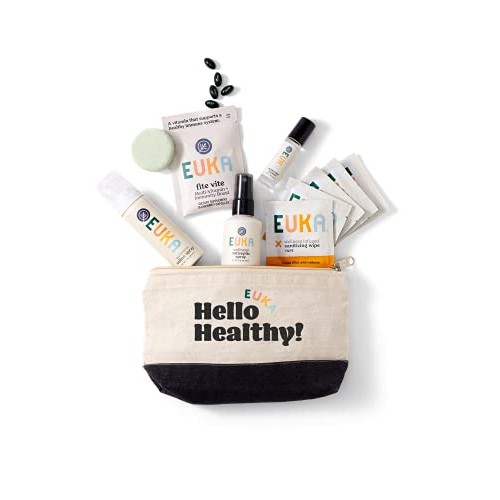 Euka On The Go Kit - TSA Ready Travel Essentials Kit - Natural, Non-Toxic, Ve...