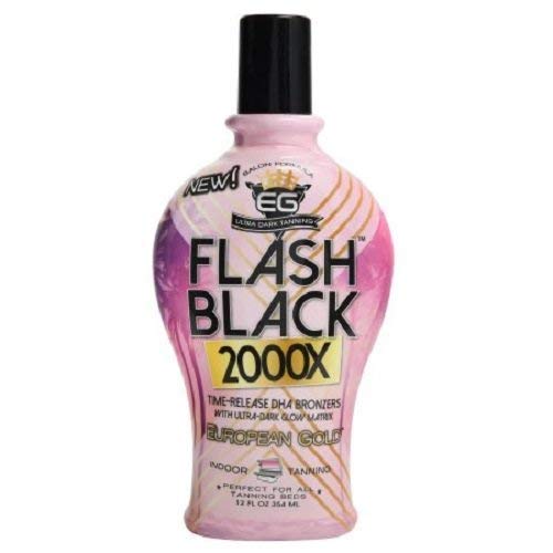 European Gold Flash Black 2000X Indoor Tanning Lotion with Time-Release DHA B...