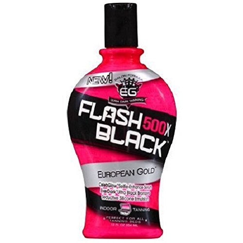 European Gold Flash Black 500X Ultra Dark Indoor Tanning Lotion, 12 fl oz