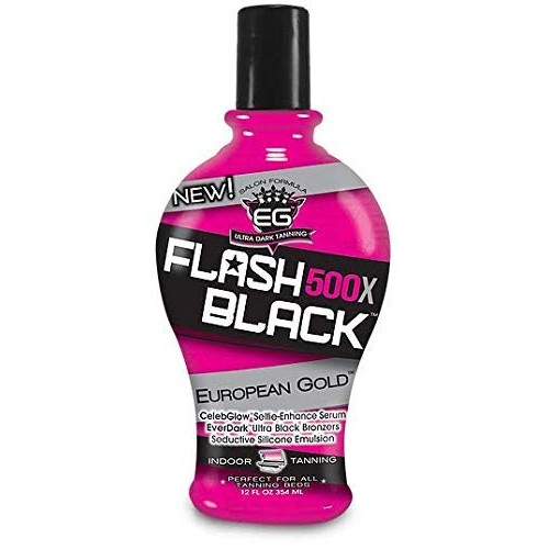 European Gold Flash Black 500X Ultra Dark Indoor Tanning Lotion, 12 fl oz