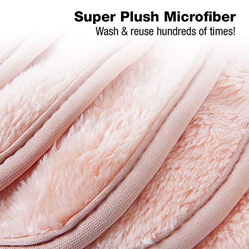 Eurow Makeup Removal Cleaning Cloth, 5 by 5 Inches, Coral, Pack of 10