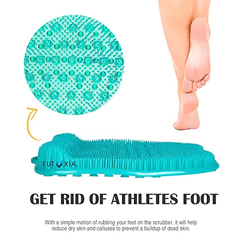 Eutuxia Shower Foot Scrubber Mat with Non-Slip Suction Cups, Foot Massager, A...