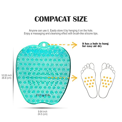 Eutuxia Shower Foot Scrubber Mat with Non-Slip Suction Cups, Foot Massager, A...