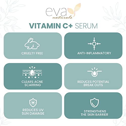 Eva Naturals Vitamin C Serum Plus 2% Retinol, 3.5% Niacinamide, 5% Hyaluronic...