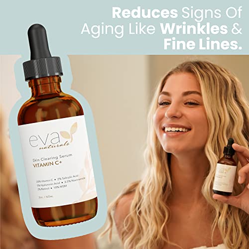 Eva Naturals Vitamin C Serum Plus 2% Retinol, 3.5% Niacinamide, 5% Hyaluronic...