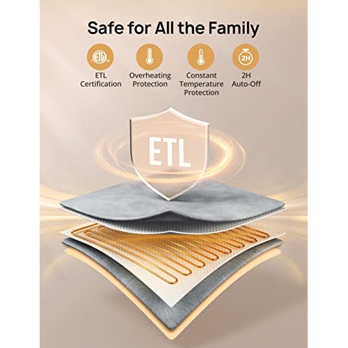 Electric Heating Pad for Back Pain Relief, EVAJOY 27”×35” Extra Large Neck He...