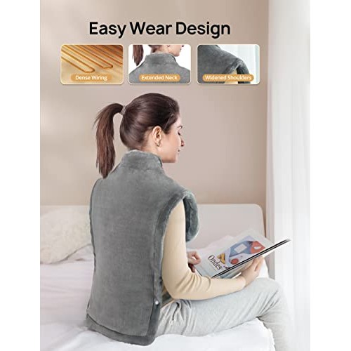 Electric Heating Pad for Back Pain Relief, EVAJOY 27”×35” Extra Large Neck He...