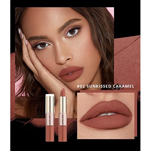 2in1: Sunkissed Caramel - Lipstick & Lipgloss - Vibrant Long-Lasting Nourishi...