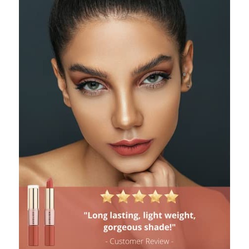 2in1: Sunkissed Caramel - Lipstick & Lipgloss - Vibrant Long-Lasting Nourishi...