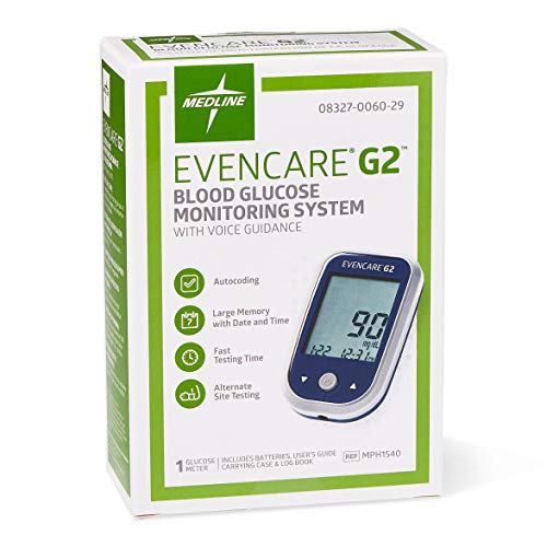 Evencare-MPH1540 Medline EvenCare G2 Blood Glucose Monitoring Meter, Includes...