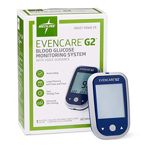Evencare-MPH1540 Medline EvenCare G2 Blood Glucose Monitoring Meter, Includes...