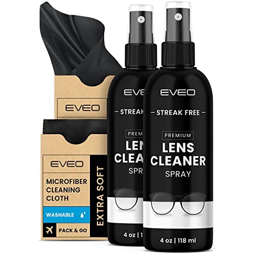 Eyeglass Cleaner Spray - No Streaks Technology with Microfiber Cleaning Cloth...