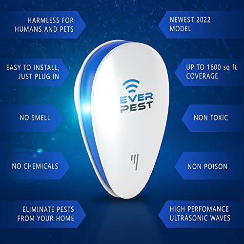 Ultrasonic Pest Repeller - Control Plug and Repel Ants, Bed Bugs, Rodents Mos...