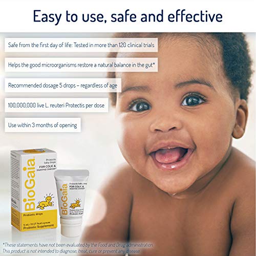 BioGaia Protectis Probiotics Drops for Baby, Infants, Newborn and Kids Colic,...