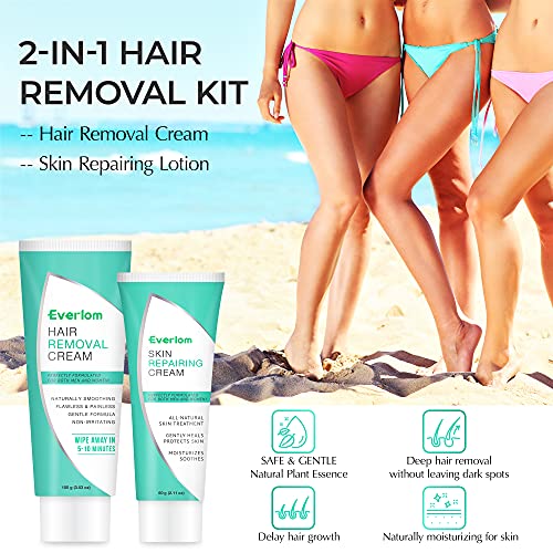 Hair Removal Cream and Inhibitor, Depilatory Cream Hair Inhibiting, Skin Frie...