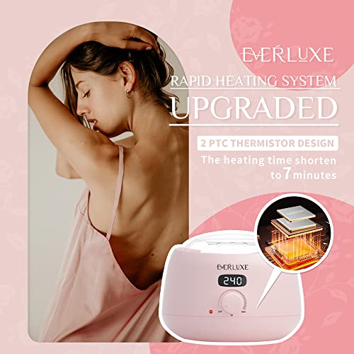 EVERLUXE Waxing Kit for Women Men, Digital Wax Warmer Kit for Hair Removal wi...