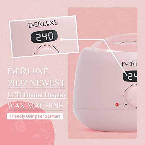 EVERLUXE Waxing Kit for Women Men, Digital Wax Warmer Kit for Hair Removal wi...