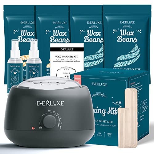 Waxing Kit for Women Men, EVERLUXE Wax Warmer Hair Removal Kit, Hard Wax Kit ...