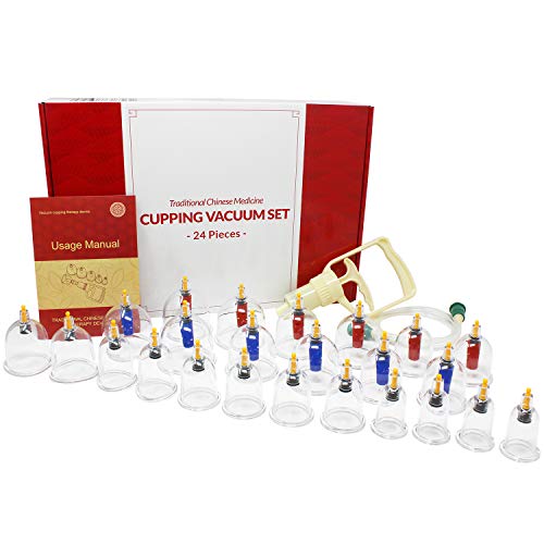 EverOne Biomagnetic Chinese Cupping Therapy Set, Hijama Set of 24 Vacuum Suct...