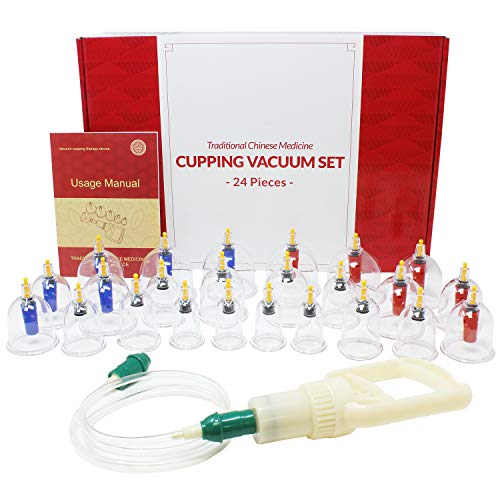 EverOne Biomagnetic Chinese Cupping Therapy Set, Hijama Set of 24 Vacuum Suct...