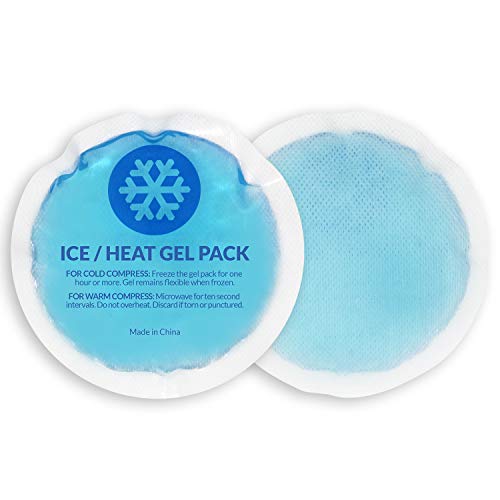 EverOne Round Reusable Gel Ice Pack with Cloth Backing for Hot & Cold Therape...