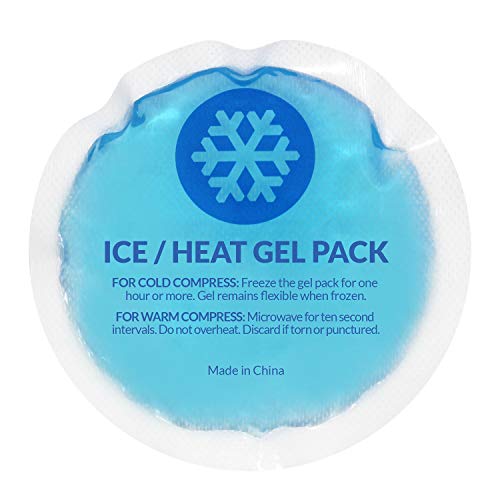 EverOne Round Reusable Gel Ice Pack with Cloth Backing for Hot & Cold Therape...