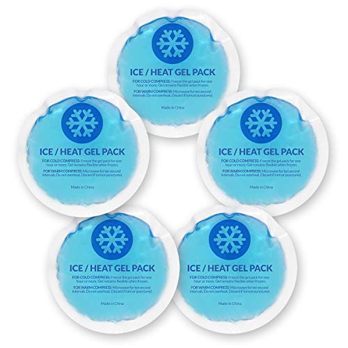 EverOne Round Reusable Gel Ice Pack with Cloth Backing for Hot & Cold Therape...