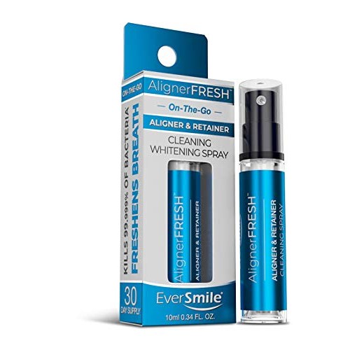 AlignerFresh Portable WhiteFoam Spray | Retainer & Invisalign Compatible Clea...