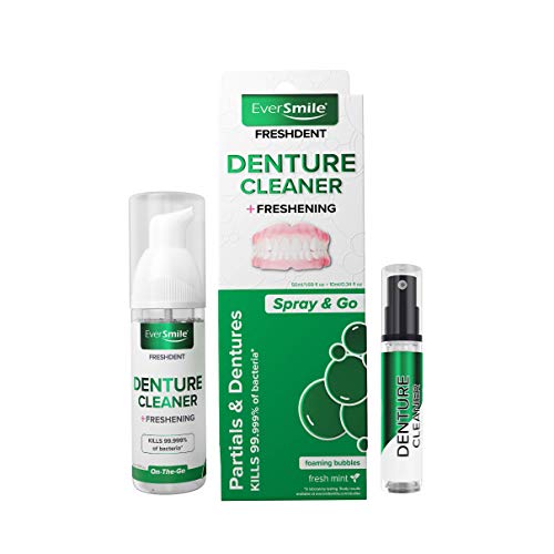 FreshDent Partial & Denture Cleaner, Teeth Whitening Spray, Fast-Acting Alter...