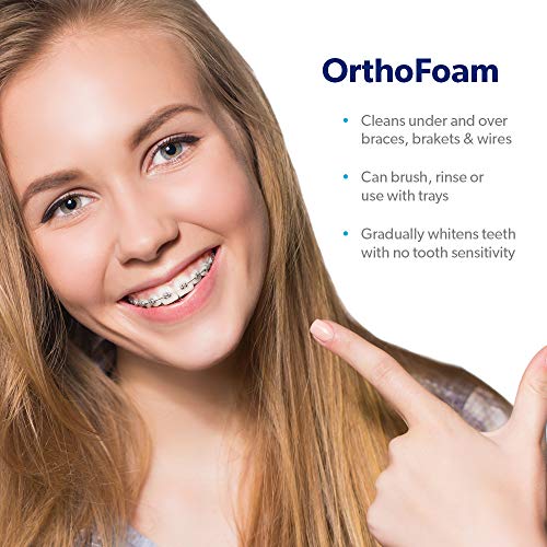 OrthoFoam Braces Cleaner - Cleans Under Metal, Ceramic or Clear Brackets & Wi...