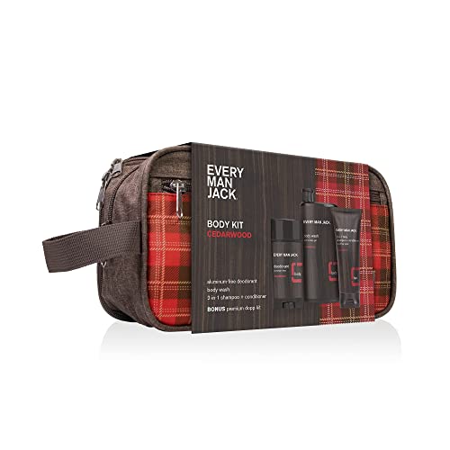 Every Man Jack Cedarwood Bath and Body Gift Set - Includes Three Full-Sized G...