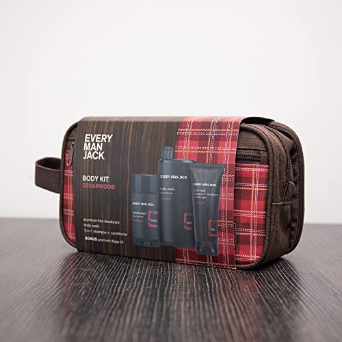 Every Man Jack Cedarwood Bath and Body Gift Set - Includes Three Full-Sized G...