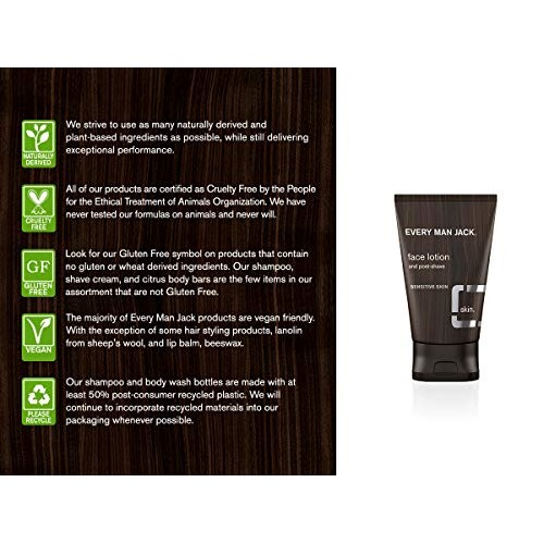 Every Man Jack Face Lotion, Fragrance Free, 4.2 Fl Oz