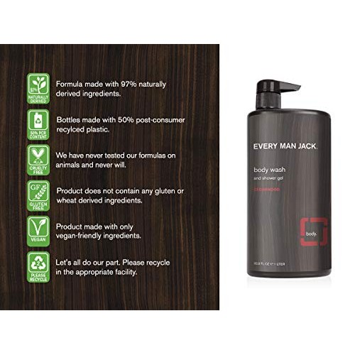 Every Man Jack Mens Nourishing Body Wash for All Skin Types - Cleanse, Nouris...