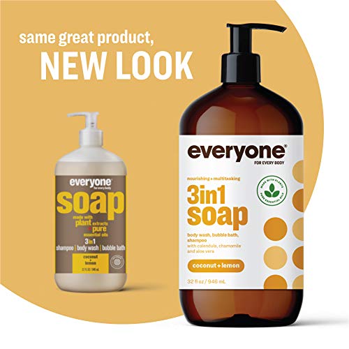 Everyone 3-in-1 Soap, Body Wash, Bubble Bath, Shampoo, 32 Ounce (Pack of 2), ...