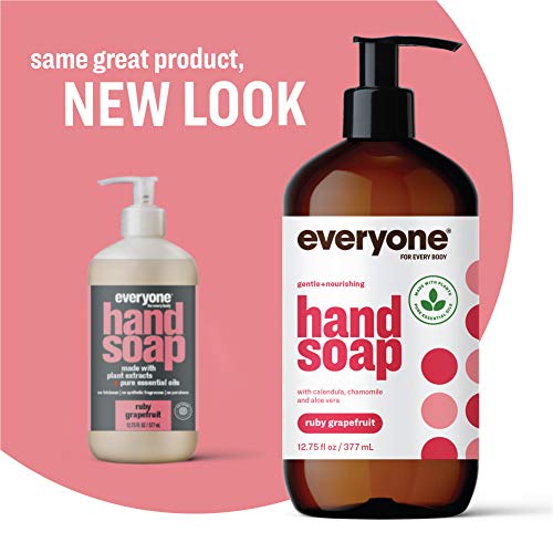 Everyone Liquid Hand Soap, 12.75 Ounce (Pack of 3), Ruby Grapefruit, Plant-Ba...