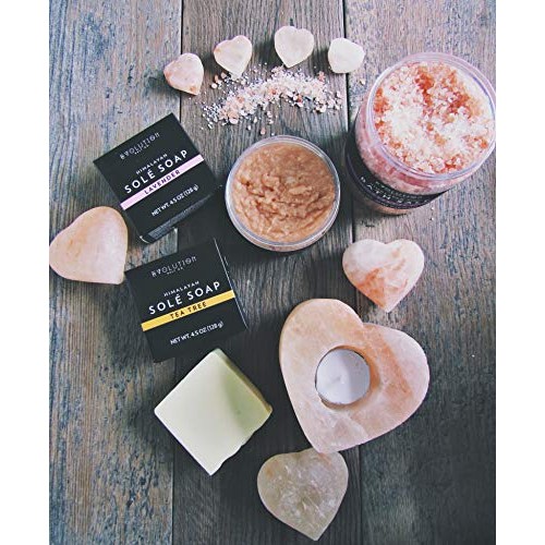 Evolution Salt - Heart Shape Massage - Cleansing Stone Himalayan Salt 6-7 oz