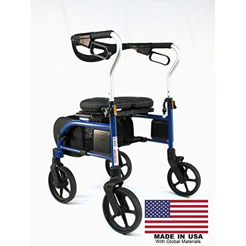 Evolution Trillium Lightweight Medical Walker Rollator with Seat, Large Wheel...