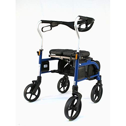 Evolution Trillium Lightweight Medical Walker Rollator with Seat, Large Wheel...