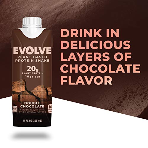 Evolve Plant Based Protein Shake, Double Chocolate, 20g Vegan Protein, Dairy ...